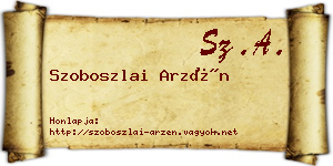 Szoboszlai Arzén névjegykártya